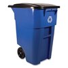 Rubbermaid Commercial Waste Receptacles, Outdoor Recycling Bin, Blue, Plastic FG9W2773BLUE